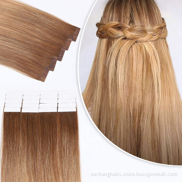 Wholesale double drawn hair tape extensions raw indian extention hair human raw brazilian tape in hair extensions curly vendors